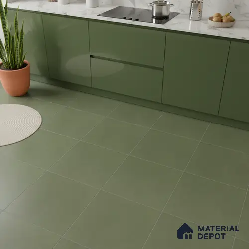 Plain Look Wall Tile TL 10439 Vibrant Forest Green 2 ft x 2 ft Matte Finish Vitrified Tile - 9 mm | Suitable For living Room, Bedroom, Bathroom