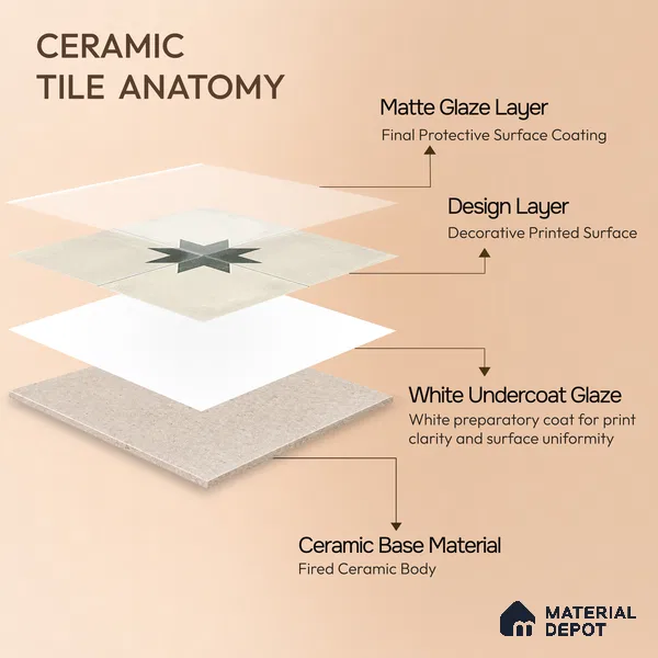 Moroccan Athangudi Carpet Floor & Wall Tile TL 10455 C Center 1 ft x 1 ft - Ceramic Matte Finish -10 mm | Suitable for Living Room, Kitchen, Bathroom | Please Expect a Slight Variation of Pattern