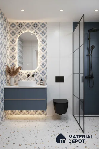 Moroccan Wall & Floor Tile TL 10456 Belfast 1 ft x 1 ft Vitrified Matte Finish - 9.5 mm | Suitable for Bathroom, Kitchen, Balcony | 2 mm Spacer is Mandatory | Please Expect a Slight Variation of Pattern