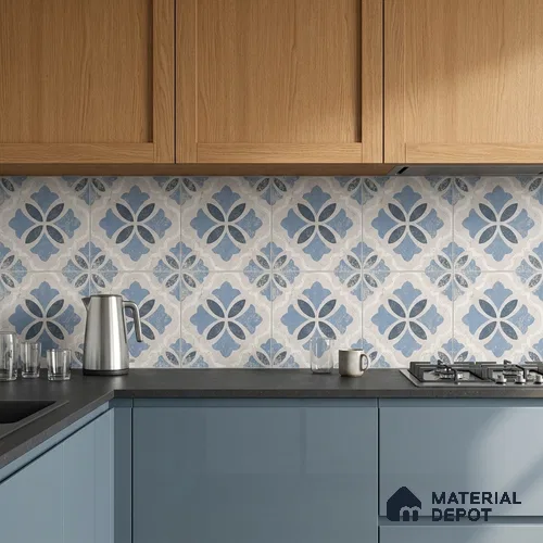 Moroccan Wall & Floor Tile TL 10456 Belfast 1 ft x 1 ft Vitrified Matte Finish - 9.5 mm | Suitable for Bathroom, Kitchen, Balcony | 2 mm Spacer is Mandatory | Please Expect a Slight Variation of Pattern | Image 06
