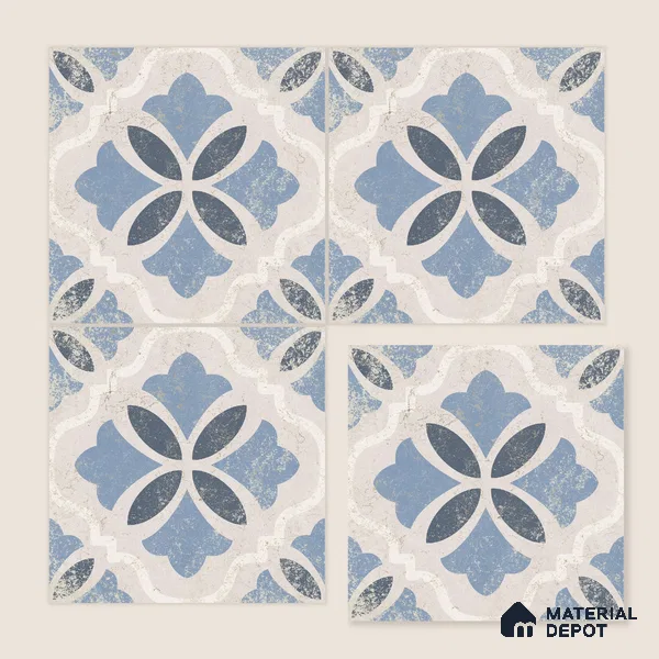 Moroccan Wall & Floor Tile TL 10456 Belfast 1 ft x 1 ft Vitrified Matte Finish - 9.5 mm | Suitable for Bathroom, Kitchen, Balcony | 2 mm Spacer is Mandatory | Please Expect a Slight Variation of Pattern