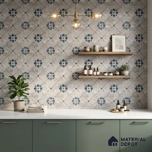 Moroccan Wall & Floor Tile TL 10457 B Bruma Silver 1 ft x 1 ft Vitrified Matte Finish - 9.5 mm | Suitable for Bathroom, Kitchen, Balcony | 2 mm Spacer is Mandatory | Please Expect a Slight Variation of Pattern