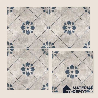 Moroccan Wall & Floor Tile TL 10457 B Bruma Silver 1 ft x 1 ft Vitrified Matte Finish - 9.5 mm | Suitable for Bathroom, Kitchen, Balcony | 2 mm Spacer is Mandatory | Please Expect a Slight Variation of Pattern