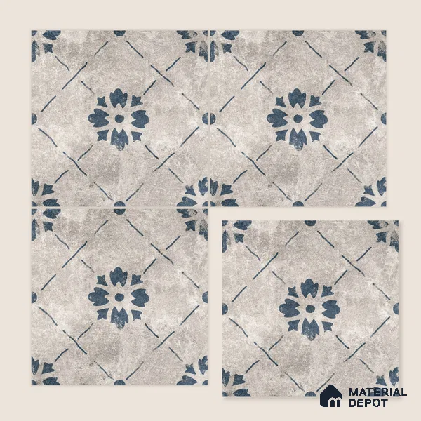 Moroccan Wall & Floor Tile TL 10457 B Bruma Silver 1 ft x 1 ft Vitrified Matte Finish - 9.5 mm | Suitable for Bathroom, Kitchen, Balcony | 2 mm Spacer is Mandatory | Please Expect a Slight Variation of Pattern