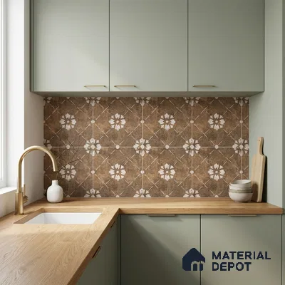 Moroccan Wall & Floor Tile TL 10457 Bruma Beige 1 ft x 1 ft Vitrified Matte Finish - 9.5 mm | Suitable for Bathroom, Kitchen, Balcony | 2 mm Spacer is Mandatory | Please Expect a Slight Variation of Pattern