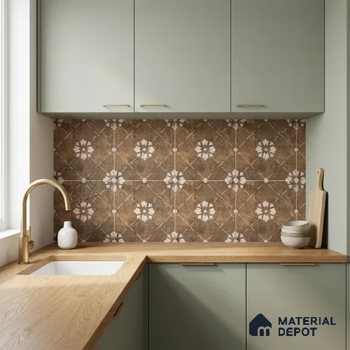 Moroccan Wall & Floor Tile TL 10457 Bruma Beige 1 ft x 1 ft Vitrified Matte Finish - 9.5 mm | Suitable for Bathroom, Kitchen, Balcony | 2 mm Spacer is Mandatory | Please Expect a Slight Variation of Pattern | Image 07