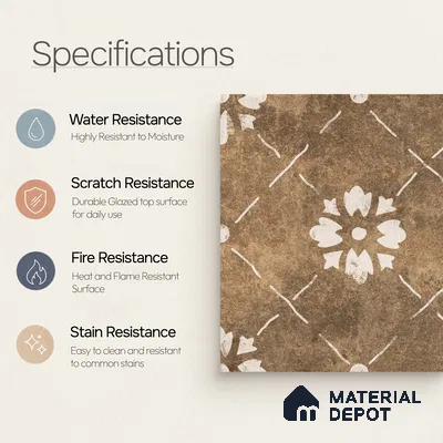 Moroccan Wall & Floor Tile TL 10457 Bruma Beige 1 ft x 1 ft Vitrified Matte Finish - 9.5 mm | Suitable for Bathroom, Kitchen, Balcony | 2 mm Spacer is Mandatory | Please Expect a Slight Variation of Pattern