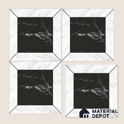 Moroccan Wall & Floor Tile TL 10458 Cubic Black 1 ft x 1 ft Vitrified Matte Finish - 9.5 mm | Suitable for Bathroom, Kitchen, Balcony | 2 mm Spacer is Mandatory | Please Expect a Slight Variation of Pattern