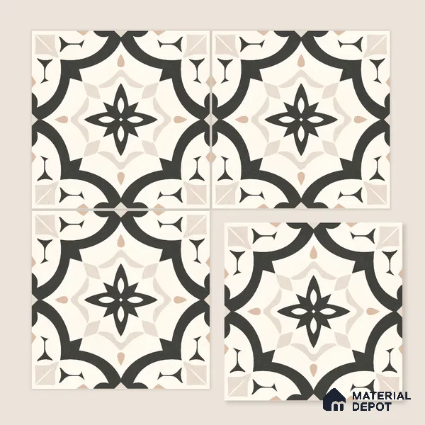 Moroccan Wall & Floor Tile TL 10459 Dimona 1 ft x 1 ft Vitrified Matte Finish - 9.5 mm | Suitable for Bathroom, Kitchen, Balcony | 2 mm Spacer is Mandatory | Please Expect a Slight Variation of Pattern