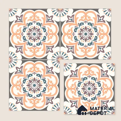Moroccan Wall & Floor Tile TL 10460 Ergo 1 ft x 1 ft Vitrified Matte Finish - 9.5 mm | Suitable for Bathroom, Kitchen, Balcony | 2 mm Spacer is Mandatory | Please Expect a Slight Variation of Pattern