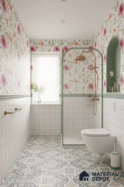 Moroccan Wall & Floor Tile TL 10461 Exotic 1 ft x 1 ft Vitrified Matte Finish - 9.5 mm | Suitable for Bathroom, Kitchen, Balcony | 2 mm Spacer is Mandatory | Please Expect a Slight Variation of Pattern