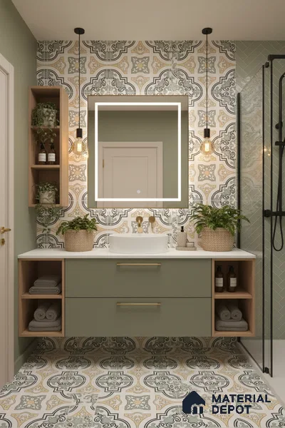 Moroccan Wall & Floor Tile TL 10461 Exotic 1 ft x 1 ft Vitrified Matte Finish - 9.5 mm | Suitable for Bathroom, Kitchen, Balcony | 2 mm Spacer is Mandatory | Please Expect a Slight Variation of Pattern