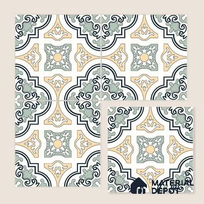 Moroccan Wall & Floor Tile TL 10461 Exotic 1 ft x 1 ft Vitrified Matte Finish - 9.5 mm | Suitable for Bathroom, Kitchen, Balcony | 2 mm Spacer is Mandatory | Please Expect a Slight Variation of Pattern