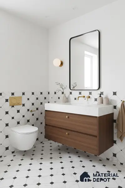 Moroccan Wall & Floor Tile TL 10462 Greybel 1 ft x 1 ft Vitrified Matte Finish - 9.5 mm | Suitable For Living Room, Bedroom, Kitchen | 2 mm Spacer is Mandatory | Please Expect a Slight Variation of Pattern