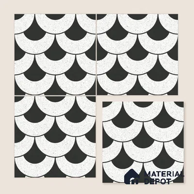 Moroccan Wall & Floor Tile TL 10463 Lyon Monochrome 1 ft x 1 ft Vitrified Matte Finish - 9.5 mm | Suitable for Bathroom, Kitchen, Entryway | 2 mm Spacer is Mandatory | Please Expect a Slight Variation of Pattern
