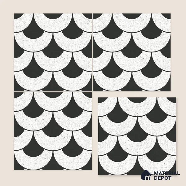 Moroccan Wall & Floor Tile TL 10463 Lyon Monochrome 1 ft x 1 ft Vitrified Matte Finish - 9.5 mm | Suitable for Bathroom, Kitchen, Entryway | 2 mm Spacer is Mandatory | Please Expect a Slight Variation of Pattern