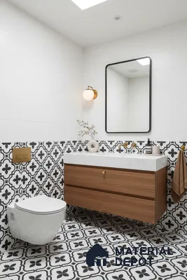 Moroccan Wall & Floor Tile TL 10465 Romano 1 ft x 1 ft Vitrified Matte Finish - 9.5 mm | Suitable For Living Room, Bedroom, Kitchen | 2 mm Spacer is Mandatory | Please Expect a Slight Variation of Pattern