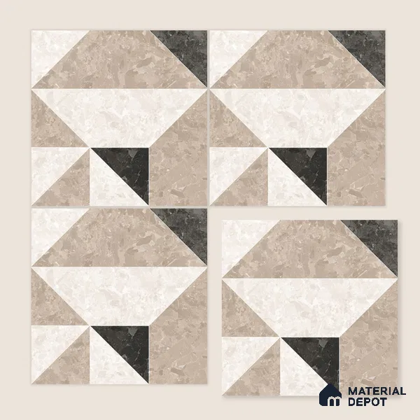 Moroccan Wall & Floor Tile TL 10466 Stanza 1 ft x 1 ft Vitrified Matte Finish - 9.5 mm | Suitable for Bathroom, Kitchen, Balcony | 2 mm Spacer is Mandatory | Please Expect a Slight Variation of Pattern
