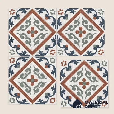 Moroccan Wall & Floor Tile TL 10467 Storm Blue 1 ft x 1 ft Vitrified Matte Finish - 9.5 mm | Suitable for Bathroom, Kitchen, Balcony | 2 mm Spacer is Mandatory | Please Expect a Slight Variation of Pattern