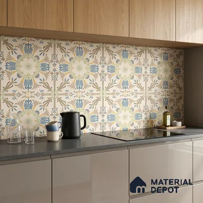 Moroccan Wall & Floor Tile TL 10468 Brisa 1 ft x 1 ft Vitrified Glue Granula Matte Finish - 9.5 mm | Suitable for Bathroom, Kitchen, Balcony | 2 mm Spacer is Mandatory | Please Expect a Slight Variation of Pattern