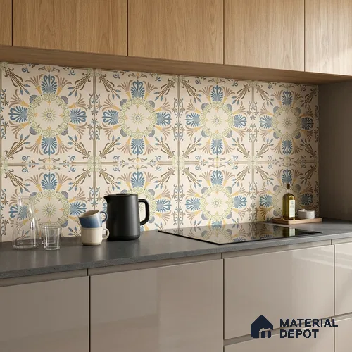 Moroccan Wall & Floor Tile TL 10468 Brisa 1 ft x 1 ft Vitrified Glue Granula Matte Finish - 9.5 mm | Suitable for Bathroom, Kitchen, Balcony | 2 mm Spacer is Mandatory | Please Expect a Slight Variation of Pattern