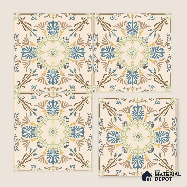 Moroccan Wall & Floor Tile TL 10468 Brisa 1 ft x 1 ft Vitrified Glue Granula Matte Finish - 9.5 mm | Suitable for Bathroom, Kitchen, Balcony | 2 mm Spacer is Mandatory | Please Expect a Slight Variation of Pattern