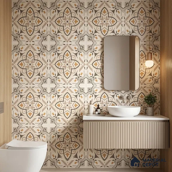 Moroccan Wall & Floor Tile TL 10469 Davis 1 ft x 1 ft Vitrified Glue Granula Matte Finish - 9.5 mm | Suitable for Bathroom, Kitchen, Balcony | 2 mm Spacer is Mandatory | Please Expect a Slight Variation of Pattern