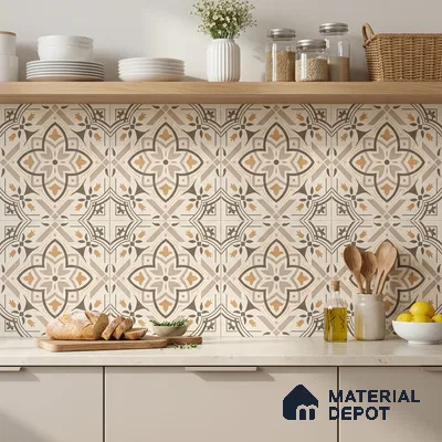 Moroccan Wall & Floor Tile TL 10469 Davis 1 ft x 1 ft Vitrified Glue Granula Matte Finish - 9.5 mm | Suitable for Bathroom, Kitchen, Balcony | 2 mm Spacer is Mandatory | Please Expect a Slight Variation of Pattern