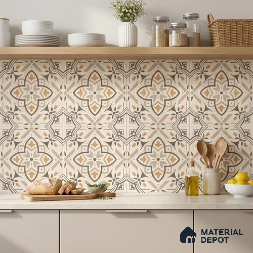 Moroccan Wall & Floor Tile TL 10469 Davis 1 ft x 1 ft Vitrified Glue Granula Matte Finish - 9.5 mm | Suitable for Bathroom, Kitchen, Balcony | 2 mm Spacer is Mandatory | Please Expect a Slight Variation of Pattern | Image 07