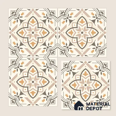 Moroccan Wall & Floor Tile TL 10469 Davis 1 ft x 1 ft Vitrified Glue Granula Matte Finish - 9.5 mm | Suitable for Bathroom, Kitchen, Balcony | 2 mm Spacer is Mandatory | Please Expect a Slight Variation of Pattern