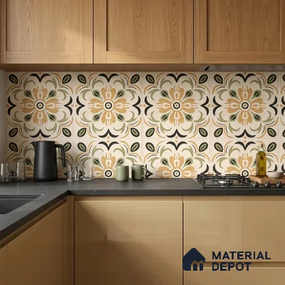 Moroccan Wall Tile TL 10470 Dublin 1 ft x 1 ft Vitrified Glue Granula Matte Finish - 9.5 mm | Suitable for Bathroom, Kitchen, Balcony | 2 mm Spacer is Mandatory | Please Expect a Slight Variation of Pattern