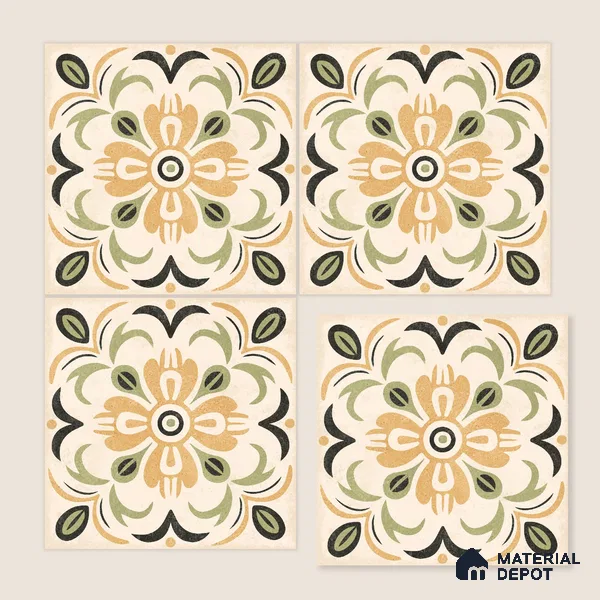 Moroccan Wall Tile TL 10470 Dublin 1 ft x 1 ft Vitrified Glue Granula Matte Finish - 9.5 mm | Suitable for Bathroom, Kitchen, Balcony | 2 mm Spacer is Mandatory | Please Expect a Slight Variation of Pattern