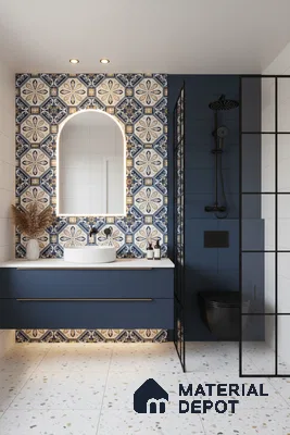 Moroccan Wall & Floor Tile TL 10473 Prismaа 1 ft x 1 ft Vitrified Glue Granula Matte Finish - 9.5 mm | Suitable for Bathroom, Kitchen, Balcony | 2 mm Spacer is Mandatory | Please Expect a Slight Variation of Pattern