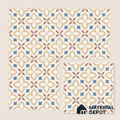 Moroccan Wall & Floor Tile TL 10474 Tribeса 1 ft x 1 ft Vitrified Glue Granula Matte Finish - 9.5 mm | Suitable for Bathroom, Kitchen, Balcony | 2 mm Spacer is Mandatory | Please Expect a Slight Variation of Pattern