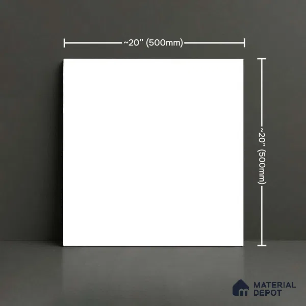 Plain Wall & Floor Tile TL 10478 B White 20 inch x 20 inch Matte Finish Vitrified Tile - 12 mm | Suitable for Parking, Balcony & Terrace | Pattern Alignment May Vary | 2-3 mm Spacer is Mandatory