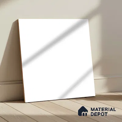 Plain Wall & Floor Tile TL 10478 B White 20 inch x 20 inch Matte Finish Vitrified Tile - 12 mm | Suitable for Parking, Balcony & Terrace | Pattern Alignment May Vary | 2-3 mm Spacer is Mandatory