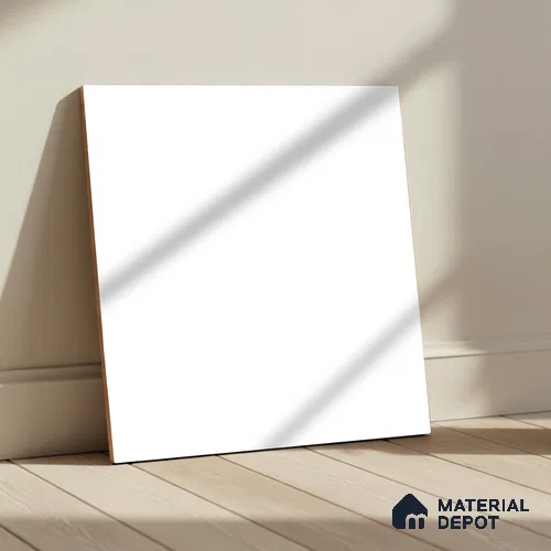 Plain Wall & Floor Tile TL 10478 B White 20 inch x 20 inch Matte Finish Vitrified Tile - 12 mm | Suitable for Parking, Balcony & Terrace | Pattern Alignment May Vary | 2-3 mm Spacer is Mandatory