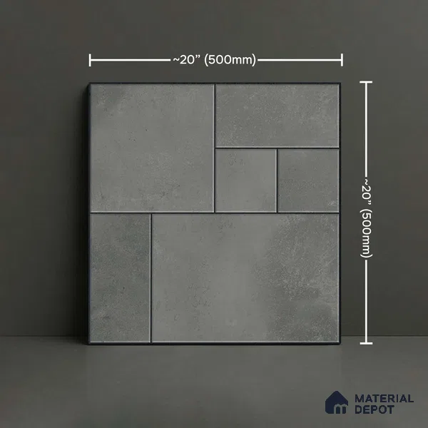 Stone Floor Tile TL 10484 20 inch x 20 inch - Vitrified Matte Finish -12 mm | Suitable for Parking, Balcony & Terrace | Pattern Alignment May Vary | 2-3 mm Spacer is Mandatory