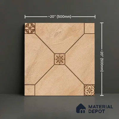 Stone Floor Tile   TL 10485 B  20 inch x 20 inch - Vitrified Matte Finish -12 mm | Suitable for Parking, Balcony & Terrace | Pattern Alignment May Vary | 2-3 mm Spacer is Mandatory
