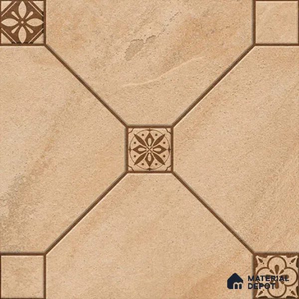 Stone Floor Tile TL 10485 B 20 inch x 20 inch - Vitrified Matte Finish -12 mm | Suitable for Parking, Balcony & Terrace | Pattern Alignment May Vary | 2-3 mm Spacer is Mandatory