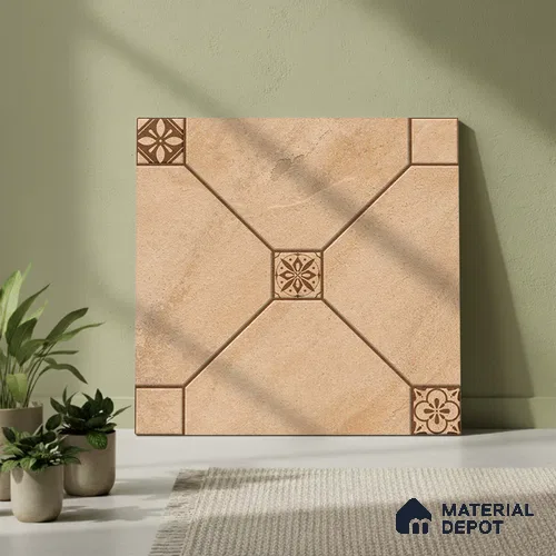Stone Floor Tile   TL 10485 B  20 inch x 20 inch - Vitrified Matte Finish -12 mm | Suitable for Parking, Balcony & Terrace | Pattern Alignment May Vary | 2-3 mm Spacer is Mandatory
