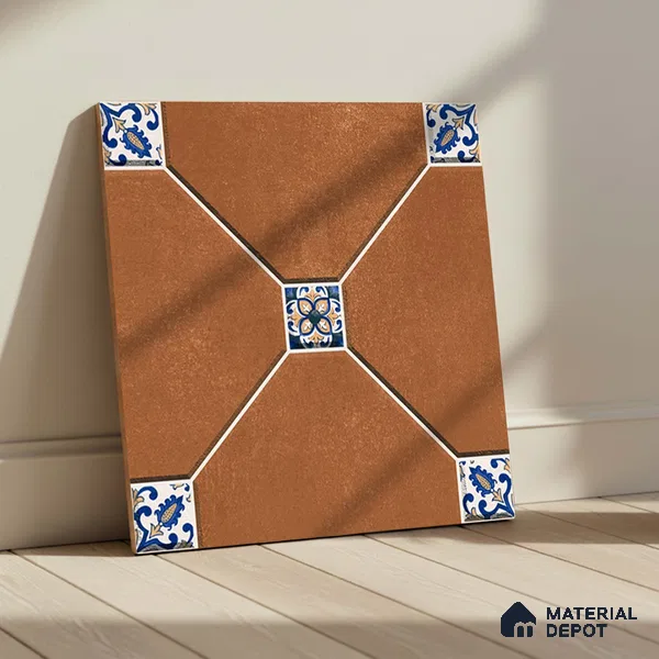 Stone Floor Tile TL 10485 20 inch x 20 inch - Vitrified Matte Finish -12 mm | Suitable for Parking, Balcony & Terrace | Pattern Alignment May Vary | 2-3 mm Spacer is Mandatory
