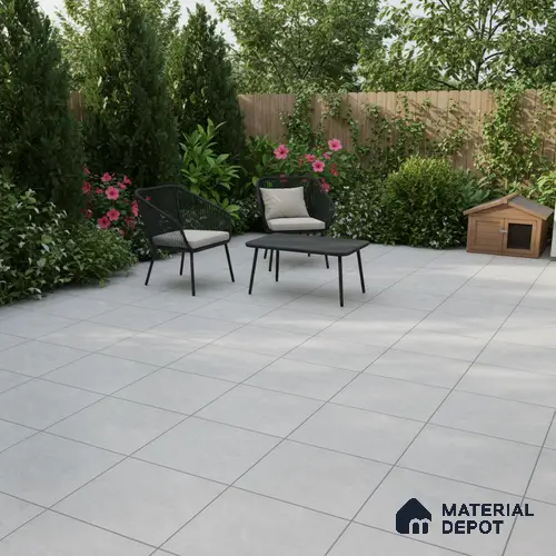 Stone Floor Tile TL 10490 16 inch x 16 inch Vitrified Matte Finish -12 mm | Suitable for Parking, Balcony & Terrace | Pattern Alignment May Vary | 2-3 mm Spacer is Mandatory