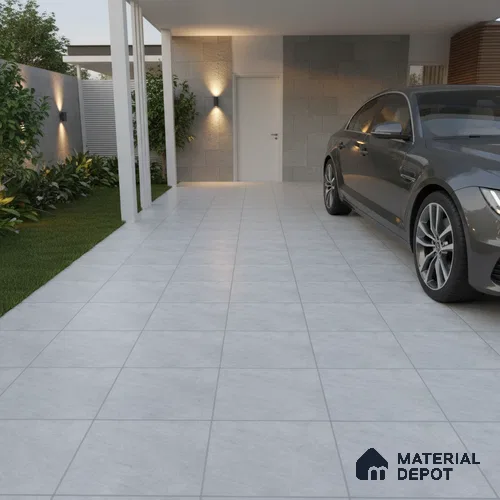 Stone Floor Tile TL 10490 16 inch x 16 inch Vitrified Matte Finish -12 mm | Suitable for Parking, Balcony & Terrace | Pattern Alignment May Vary | 2-3 mm Spacer is Mandatory