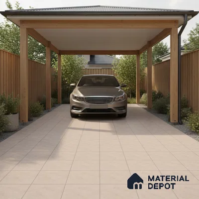 Stone Floor Tile   TL 10492  16 inch x 16 inch Vitrified Matte Finish -12 mm | Suitable for Parking, Balcony & Terrace | Pattern Alignment May Vary | 2-3 mm Spacer is Mandatory