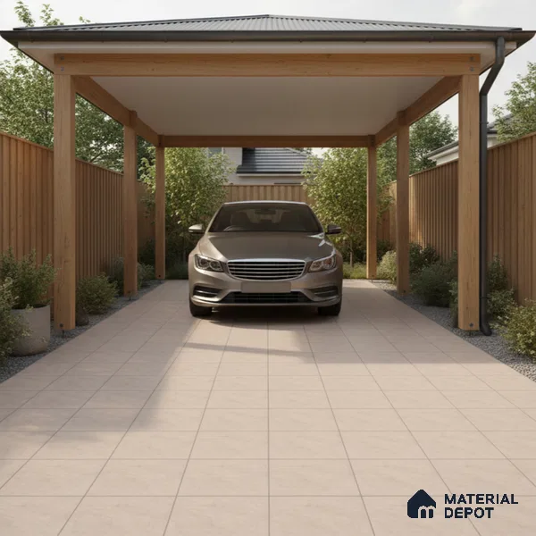 Stone Floor Tile   TL 10492  16 inch x 16 inch Vitrified Matte Finish -12 mm | Suitable for Parking, Balcony & Terrace | Pattern Alignment May Vary | 2-3 mm Spacer is Mandatory