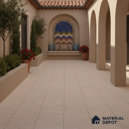 Stone Floor Tile TL 10492 16 inch x 16 inch Vitrified Matte Finish -12 mm | Suitable for Parking, Balcony & Terrace | Pattern Alignment May Vary | 2-3 mm Spacer is Mandatory