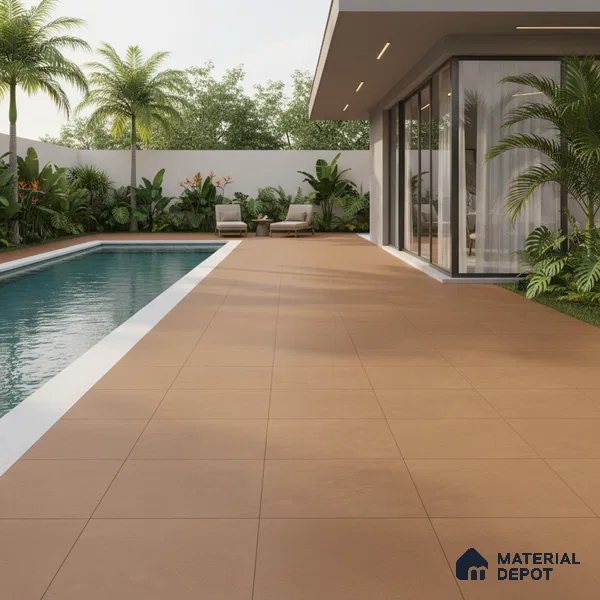 Stone Floor Tile   TL 10494  16 inch x 16 inch Vitrified Matte Finish -12 mm | Suitable for Parking, Balcony & Terrace | Pattern Alignment May Vary | 2-3 mm Spacer is Mandatory