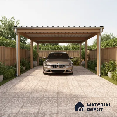 Patterned Floor Tile   TL 10497  16 inch x 16 inch Vitrified Matte Finish -12 mm | Suitable for Parking, Balcony & Terrace | Pattern Alignment May Vary | 2-3 mm Spacer is Mandatory