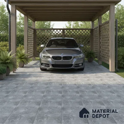 Stone Floor Tile   TL 10501  16 inch x 16 inch Vitrified Matte Finish -12 mm | Suitable for Parking, Balcony & Terrace | Pattern Alignment May Vary | 2-3 mm Spacer is Mandatory